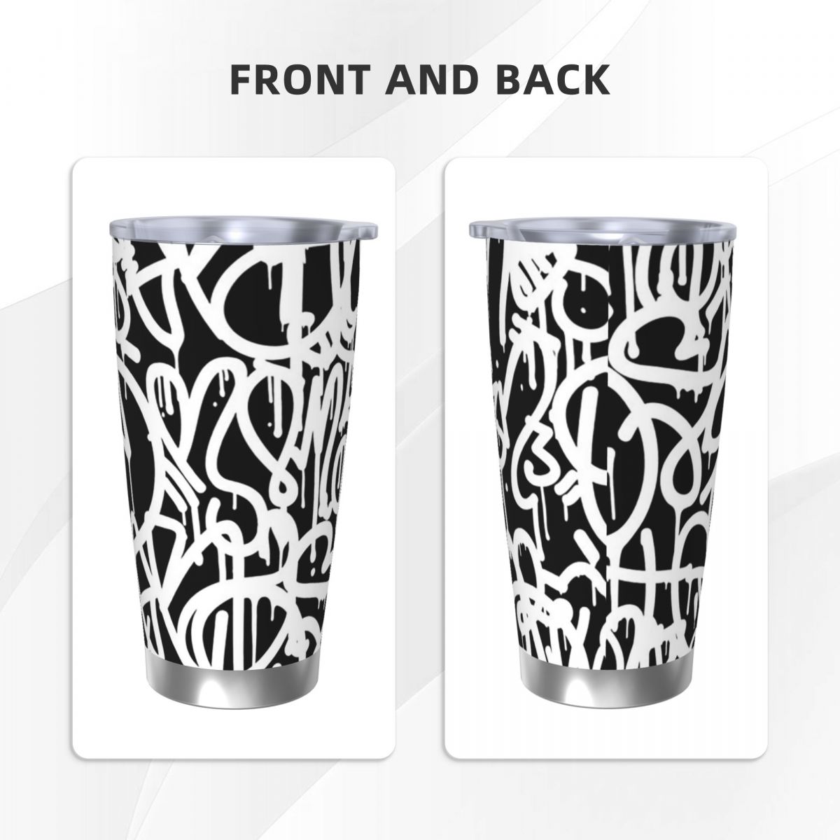 Black And White Graffiti Stain - огляд і ціна Tumbler 20Oz White
